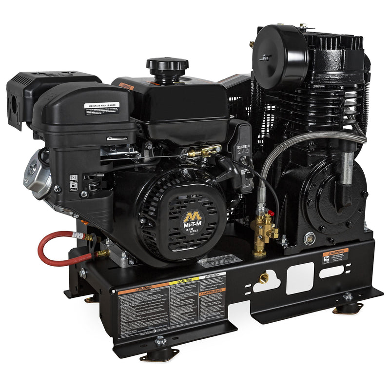 Mi-T-M Two Stage Gasoline Base-Mount Air Compressor 29.0 CFM - 175 PSI - 420cc Mi-T-M OHV