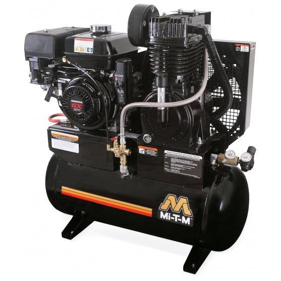 Mi-T-M Two Stage Gasoline Stationary Air Compressor -17.2 CFM - 175 PSI - 20 gal -  - (49-State)