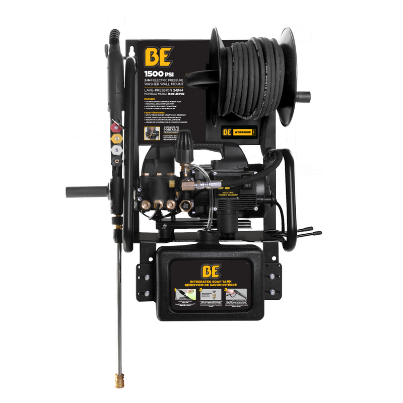 BE 1,500 PSI 1.6 GPM 1.5 HP Electric Pressure Washer with Powerease Motor and Triplex Pump - P1515EPNW