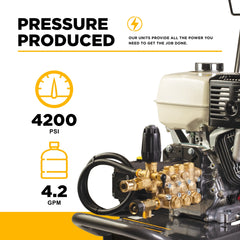 BE Power Equipment Professional 4200 PSI (Gas - Cold Water) Start Your Own Pressure Washing Business Kit w/ SS Frame, Comet Pump & Honda GX390 Engine