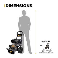 4,400 PSI 4.2 GPM Cold Water Gas Pressure Washer - B4415PA