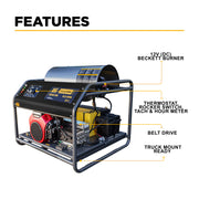 BE 3500 PSI @ 5.6 GPM General Pump TS2021 Belt Drive Hot Water Pressure Washer - Oil/Diesel Fired