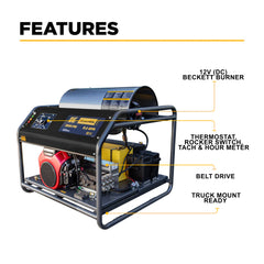 BE 3500 PSI @ 5.6 GPM General Pump TS2021 Belt Drive Hot Water Pressure Washer - Oil/Diesel Fired