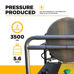 BE 3500 PSI @ 5.6 GPM General Pump TS2021 Belt Drive Hot Water Pressure Washer - Oil/Diesel Fired
