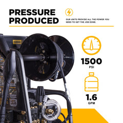 BE 1,500 PSI 1.6 GPM 1.5 HP Electric Pressure Washer with Powerease Motor and Triplex Pump - P1515EPNW