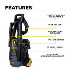 BE 1,700 PSI 1.7 GPM Electric Pressure Washer with Powerease Motor and AR Axial Pump - P1715EN