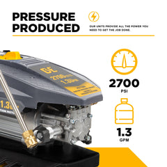 BE 2,700 PSI 1.3 GPM Electric Pressure Washer with AR Axial Pump - P2713EN