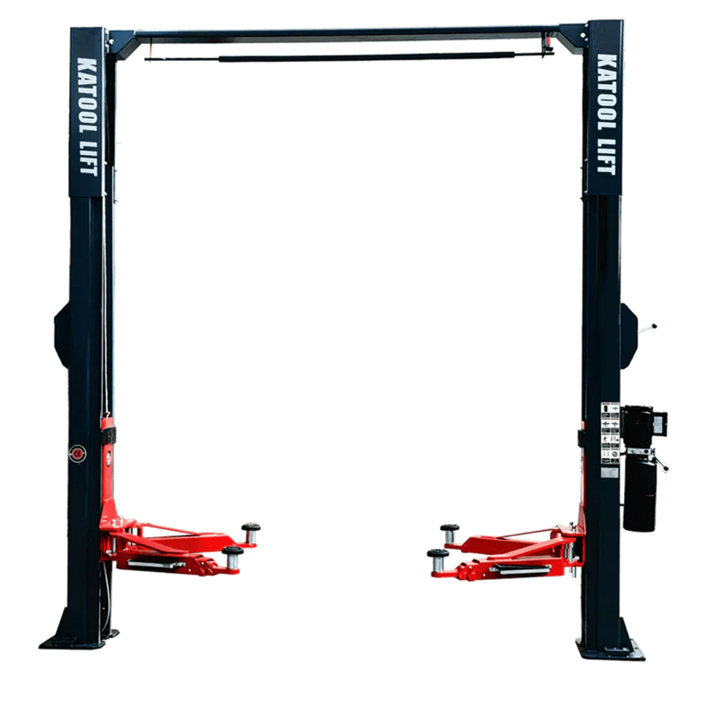 Katool KT-AS110D Two Post Asymmetrical Vehicle Lift 11,000lbs Single Point Lock Release