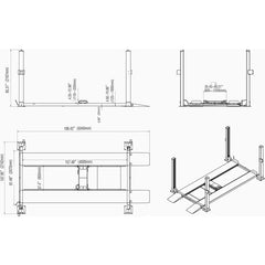 Katool KT-4H850 8,500lbs Heavy Duty 4-Post Car lift