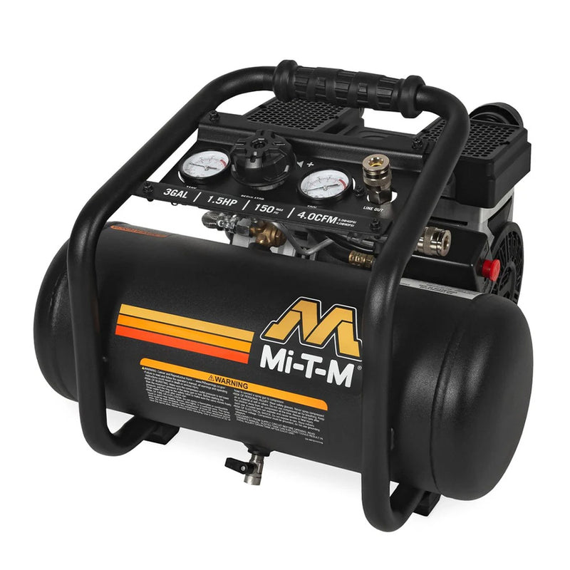 Mi-T-M 90 PSI @ 4.0 CFM 1.5 HP 120V 15.0A 3-Gallon Work Pro® - Single Stage - Electric Air Compressor