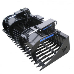 Blue Diamond Heavy Duty Skid Steer Rock Bucket Grapple